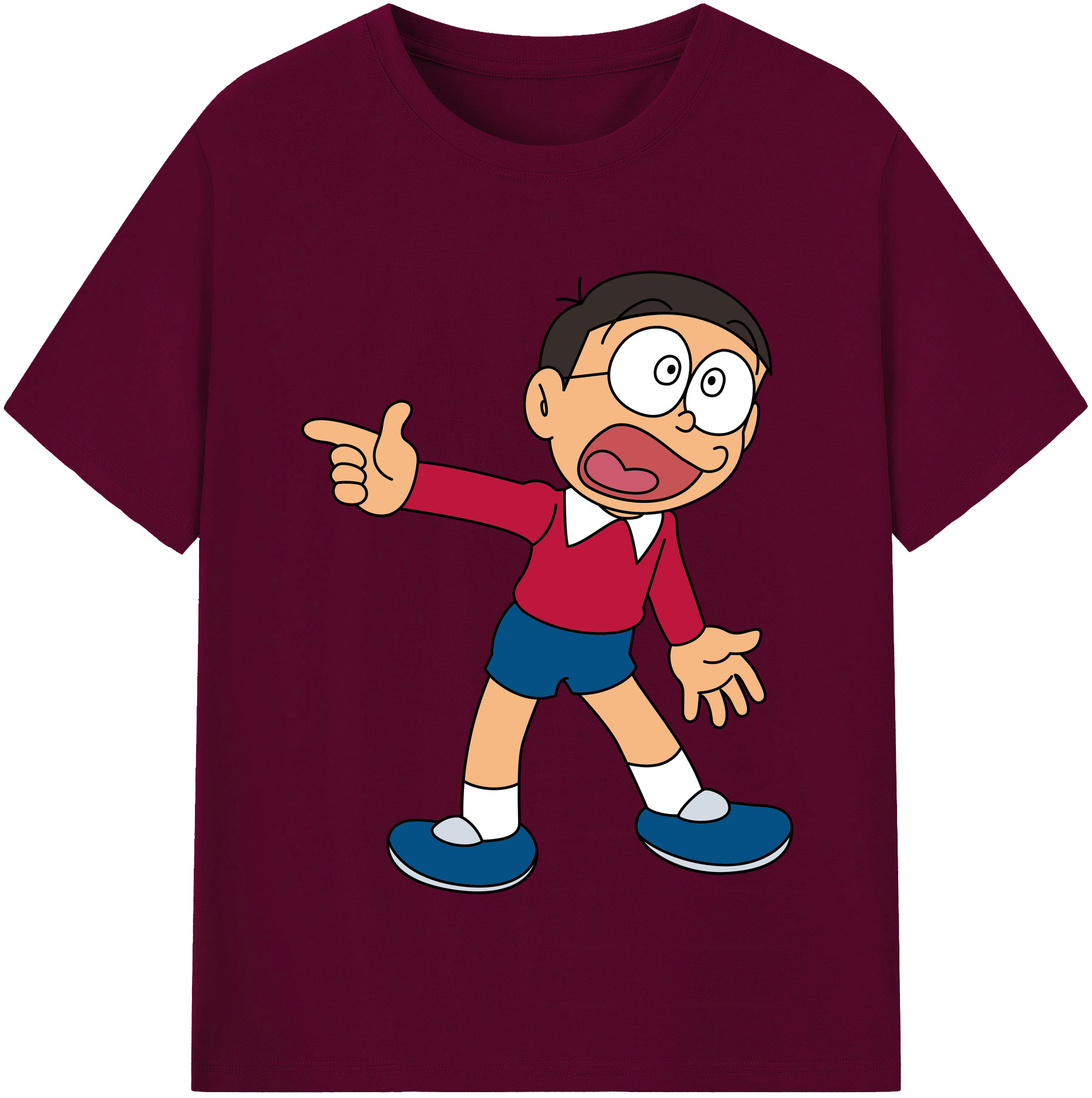 （画像用） ドラえもん 野比 のび太 Doraemon Nobita Nobi レディースカジュアルプリントTシャツ（綿100％）
